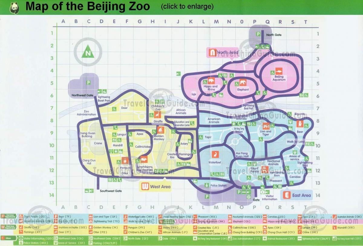 kort af Beijing dýragarðinum