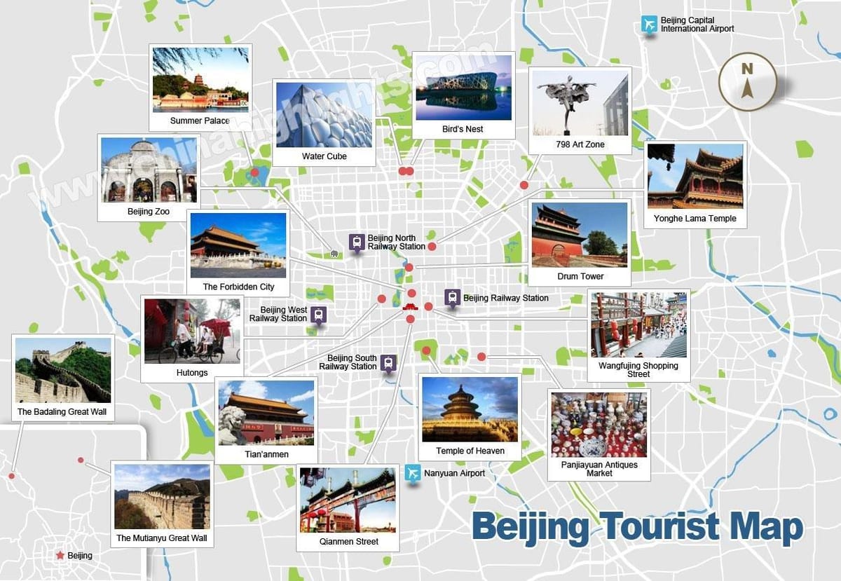 Beijing staðir kort